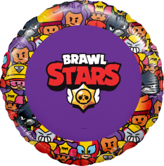 Шар Круг Brawl Stars, Команда бойцов, дизайн №1, Фиолетовый (в упаковке)