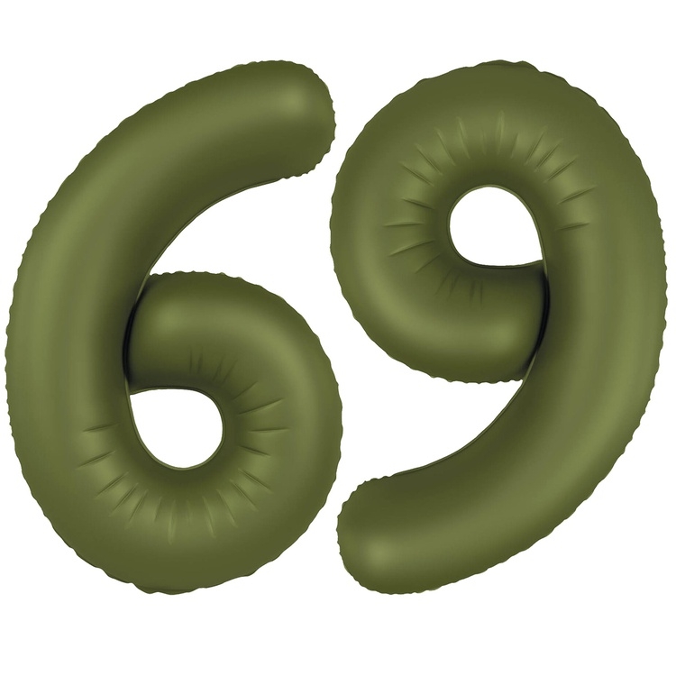 Шар Цифра "6/9" Slim Оливковый / Olive Green (в упаковке) 